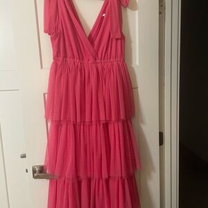 Baltic Born Bow Strap Ruffle Tiered Dress